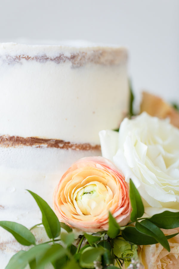 Scraped Cake w/ Fresh Blooms