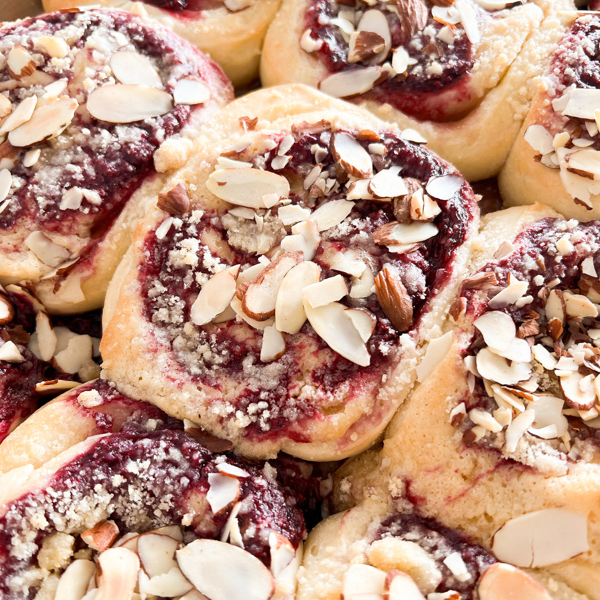 Raspberry Almond Stuffed Rolls