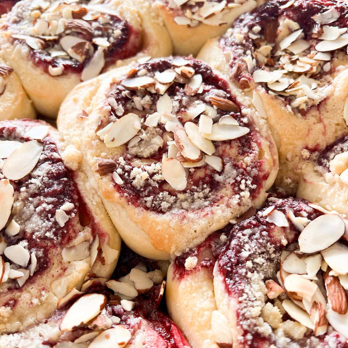 Raspberry Almond Stuffed Rolls