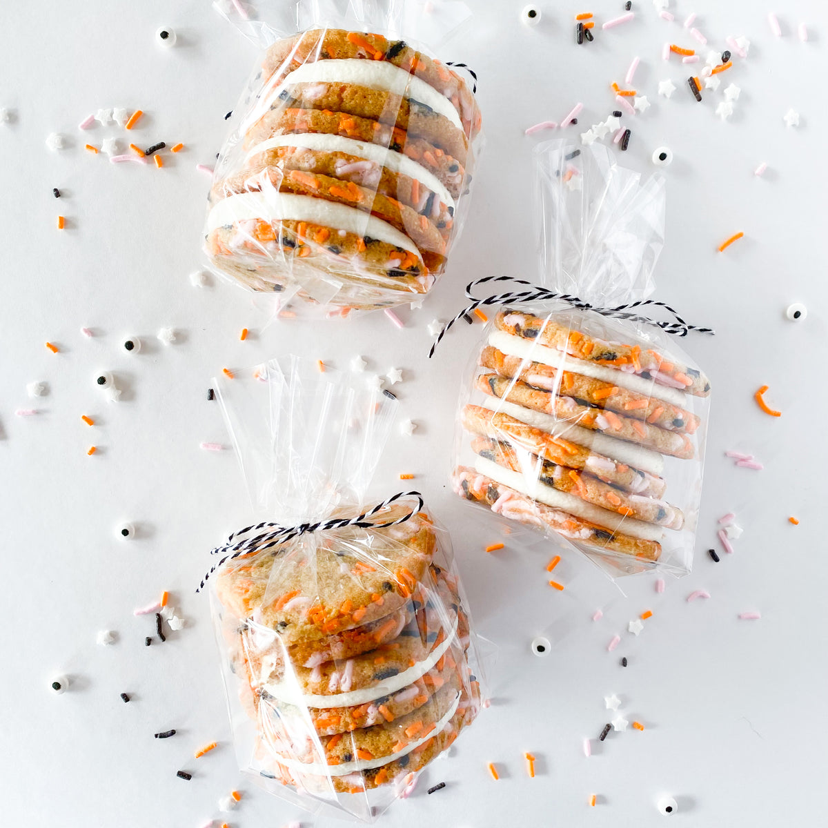 Halloween Confetti Cookie Sandwiches