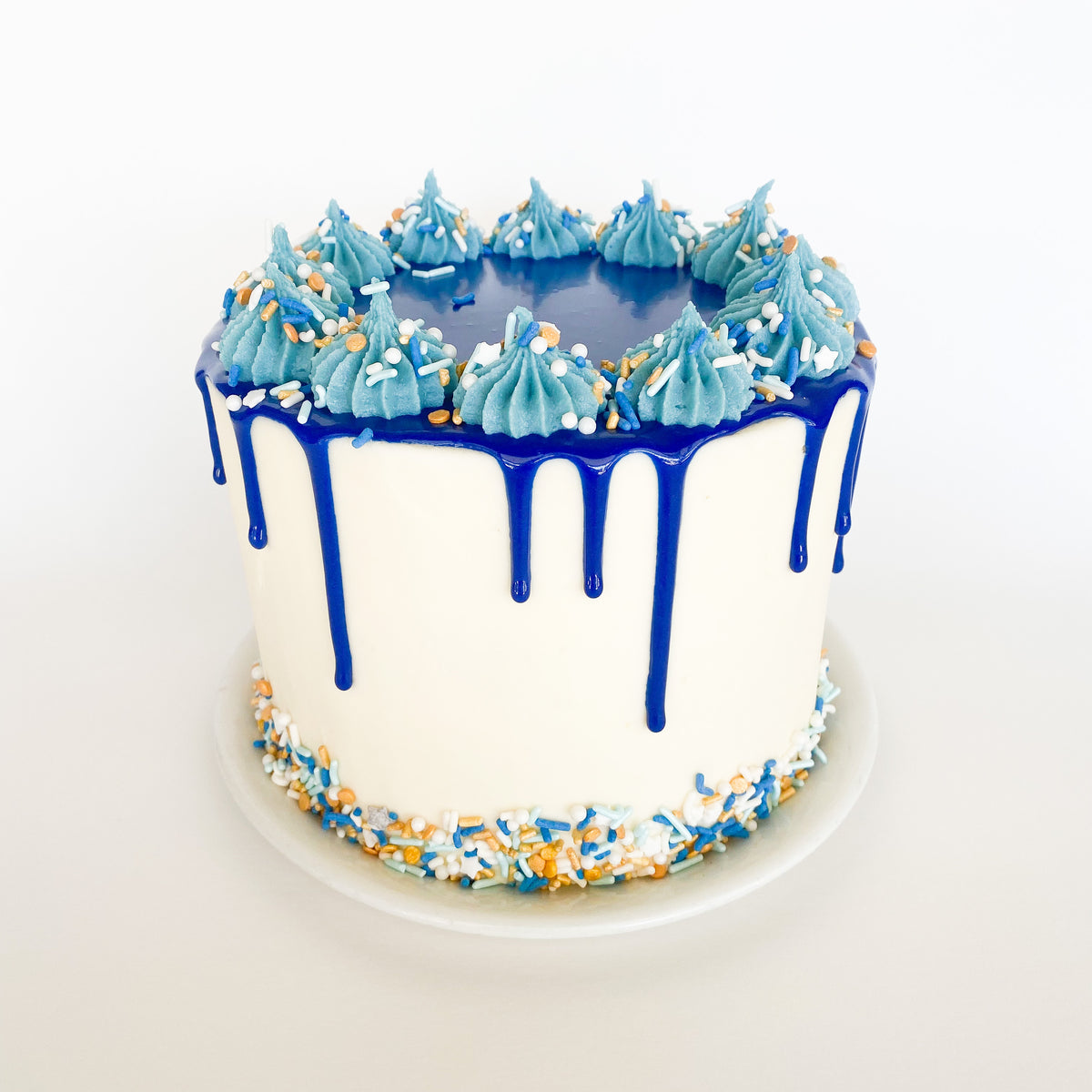 Blue Drip Cake